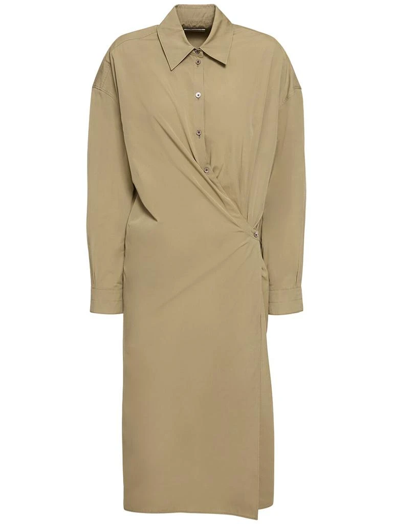 LEMAIRE Straight Collar Cotton & Silk Midi Dress 1