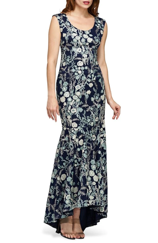 JS Collections Rosaline Floral Embroidered High-Low Gown 3