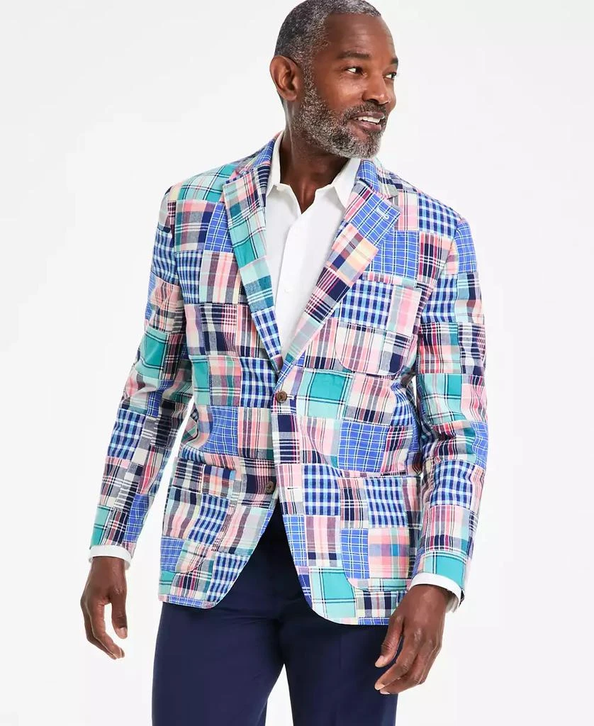 Club Room Men's Patchwork Madras Regular-Fit Blazer, Exclusively at Macy's 1