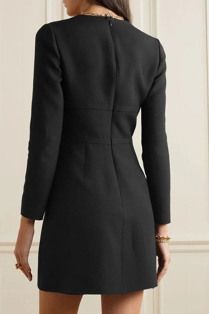 Valentino Cutout bow-detailed wool and silk-blend crepe mini dress 3