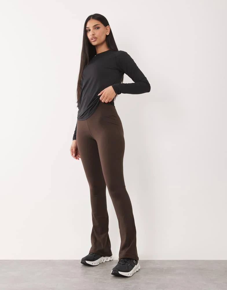 4505 4505 Hourglass Icon soft touch high waist slim kick yoga legging in chocolate