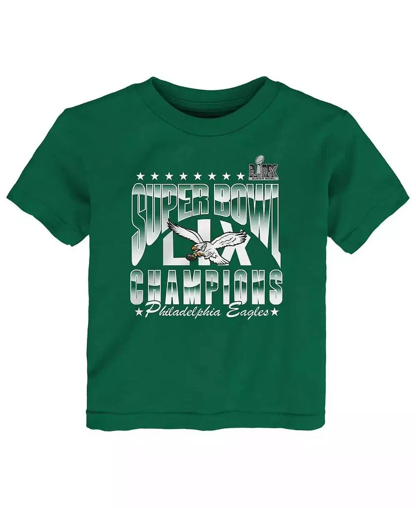 Outerstuff Toddler Kelly Green Philadelphia Eagles Super Bowl LIX Champions Retro Arch T-Shirt 2