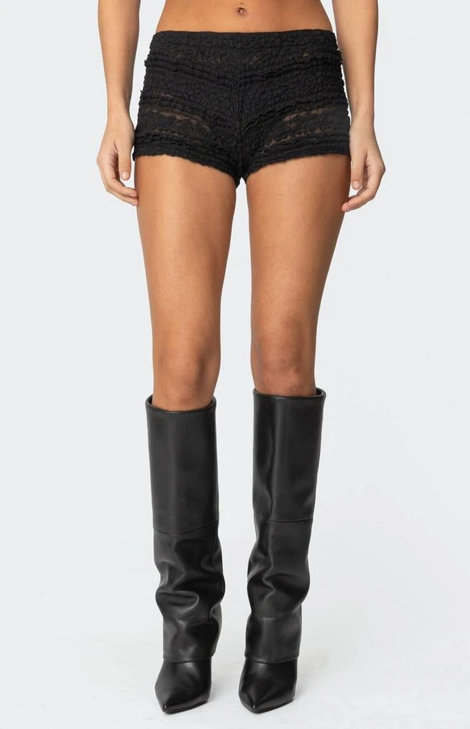 Edikted Maisley Sheer Lace Shorts 2