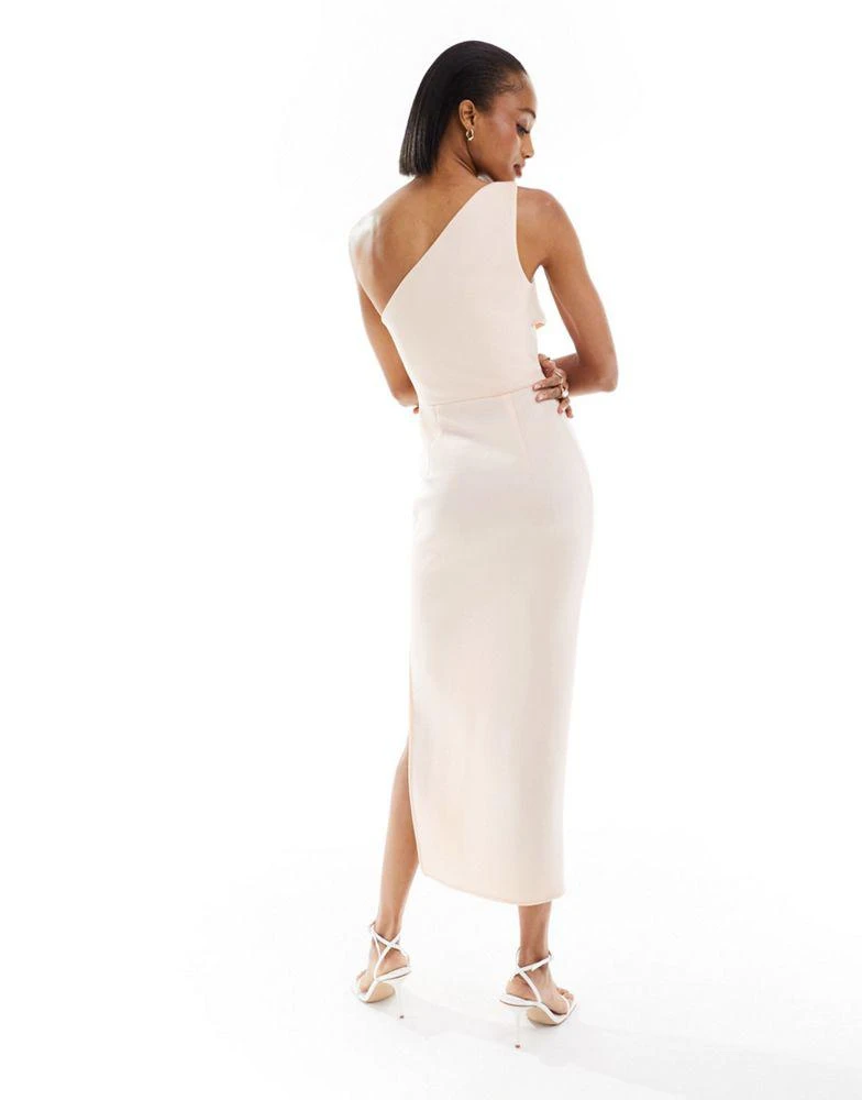 ASOS DESIGN Tall pleated one shoulder midi dress in cream  On Sale Now  with Up to 21% Off | Discover Exclusive Deals & Savings at BeyondStyle   Authentic ASOS Home|women with