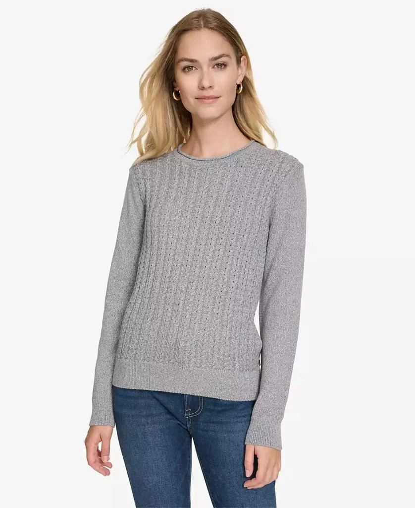 Nautica Jeans Women's Roll Neck Stacked Cable Sweater 1