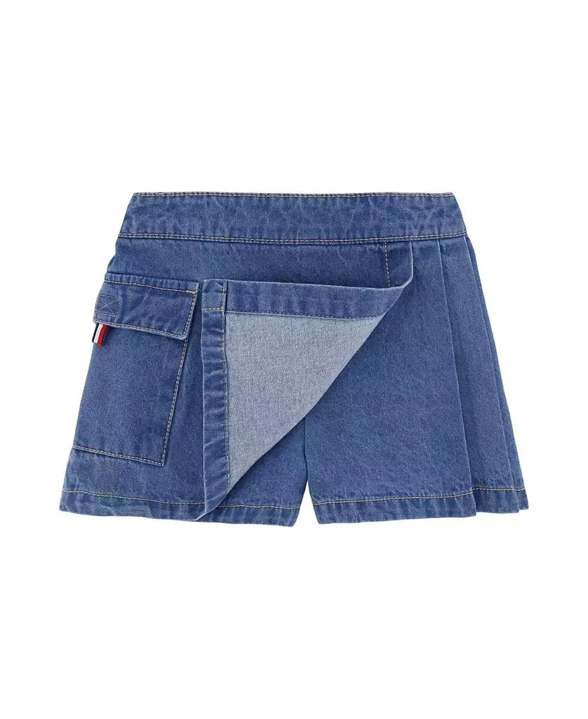 Tommy Hilfiger Toddler and Little Girls 2-Piece Printed Flutter Sleeve Top and Denim Pleated Skirt 3