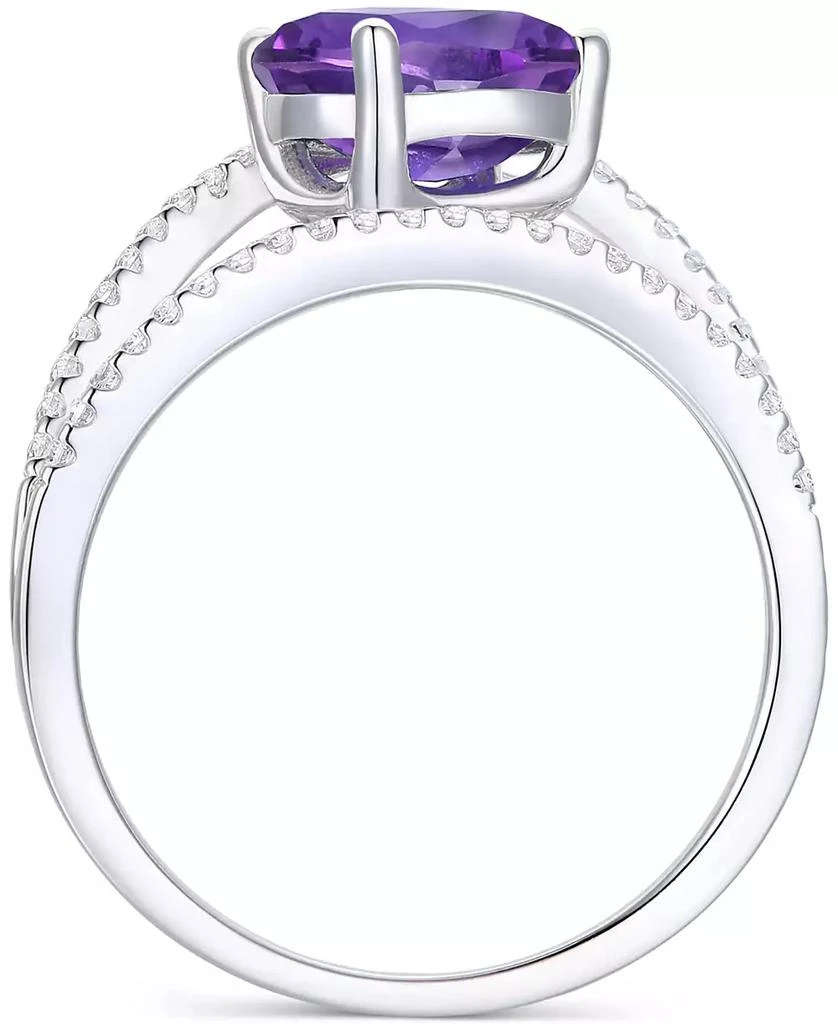 Macy's Amethyst (1-3/4 ct. t.w.) & Lab-Grown White Sapphire (3/8 ct. t.w.) Openwork Statement Ring in Sterling Silver (Also in Blue Topaz) 3