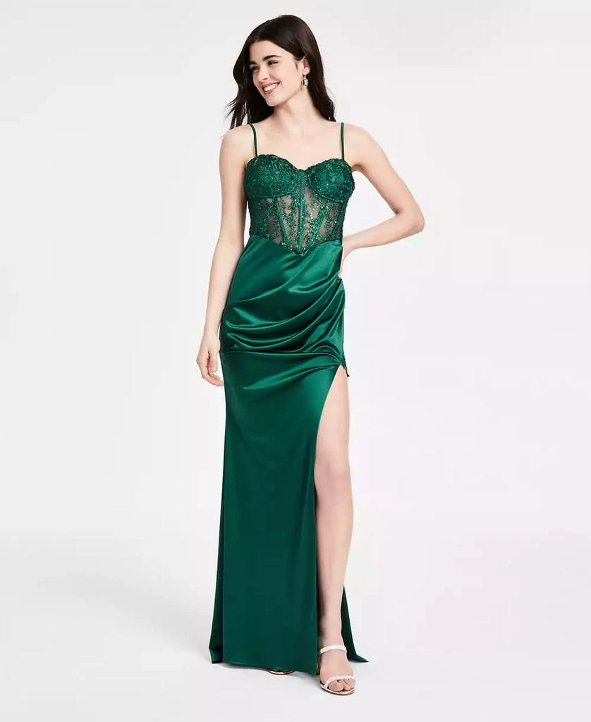 B Darlin Juniors' Lace Corset Gown, Created for Macy's 3