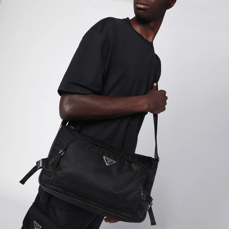 Prada Large black crossbody bag in Re-Nylon and Saffiano 2