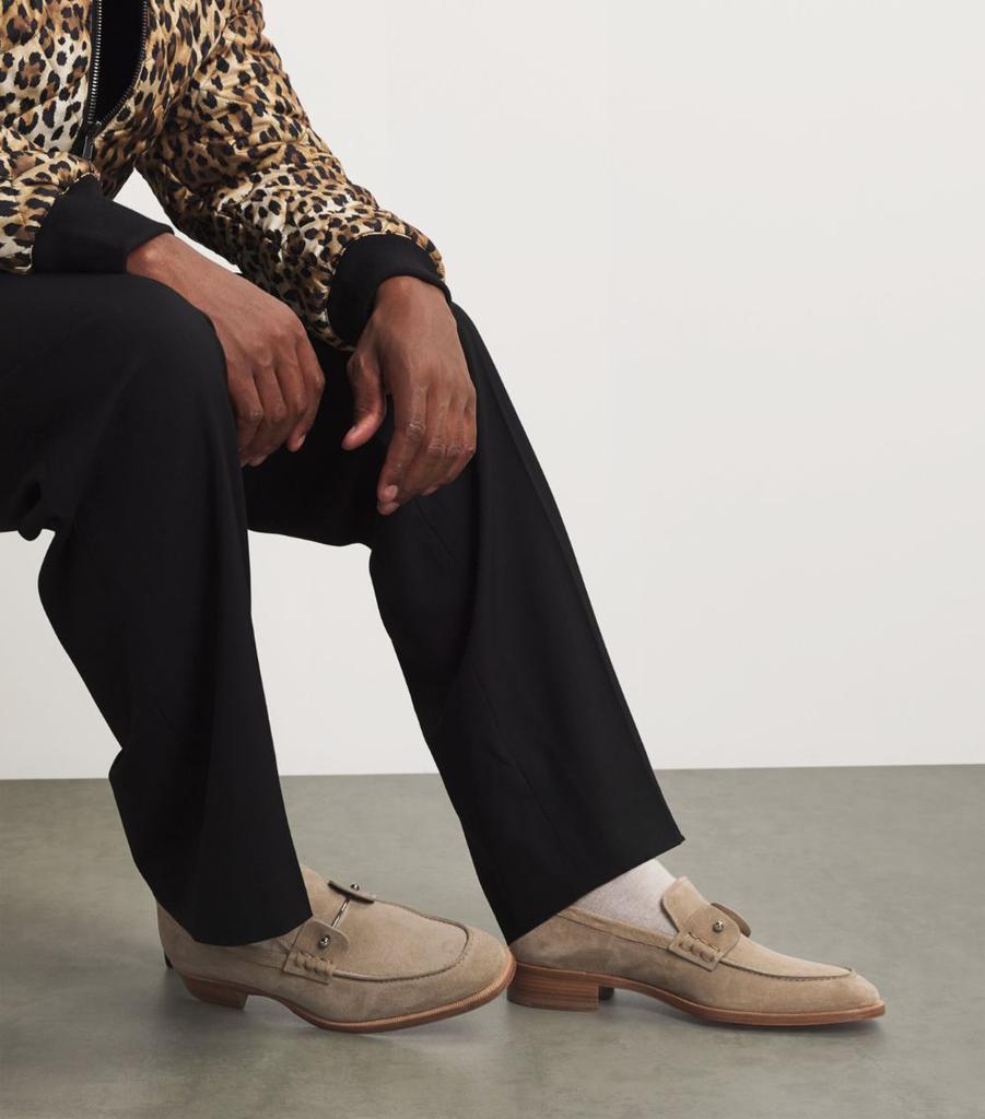 CHRISTIAN LOUBOUTIN Chambelimoc スエードローファー Grave Moc - Loafers - Calf leather - Black - Men - Christian