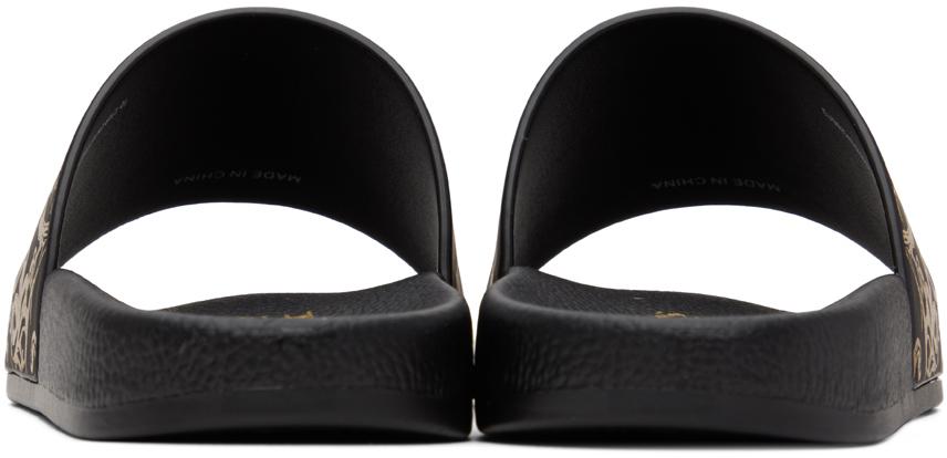 Versace Black Graphic Slides
