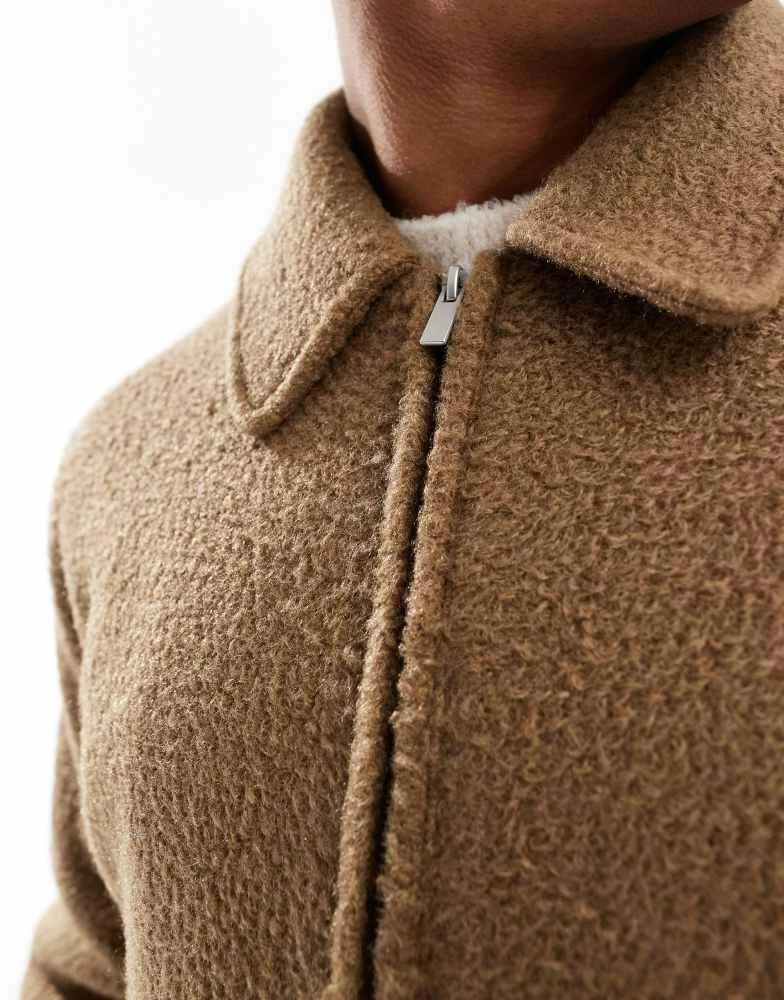 New Look New Look boucle jacket in camel 4