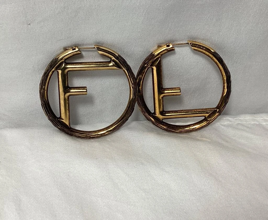 Fendi F is  Hoop Earrings in Gold Metal 5