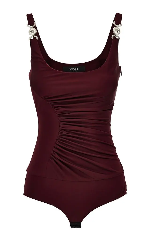 Versace Ruched Jersey Bodysuit - Moda Operandi