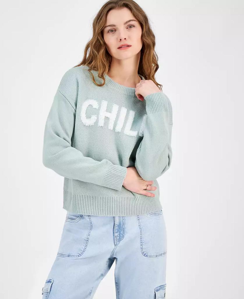 Hooked Up by IOT Juniors' Novelty Verbiage Sweater