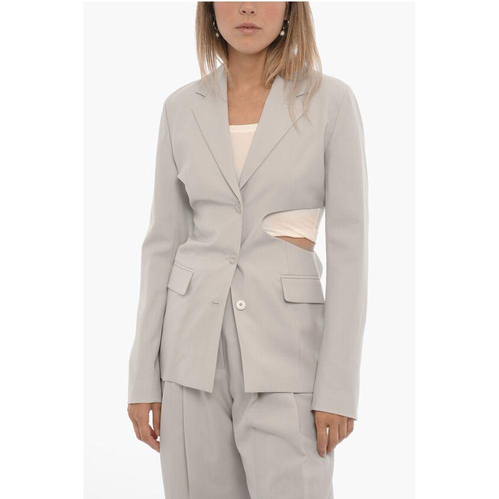 Low Classic Wool Slim Fit Single-Breasted Blazer with Cut-Out Men's Detail