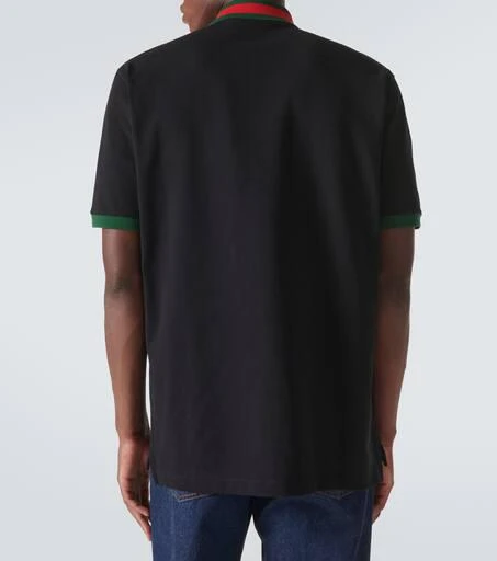 Gucci Web-collar piqué polo shirt 4
