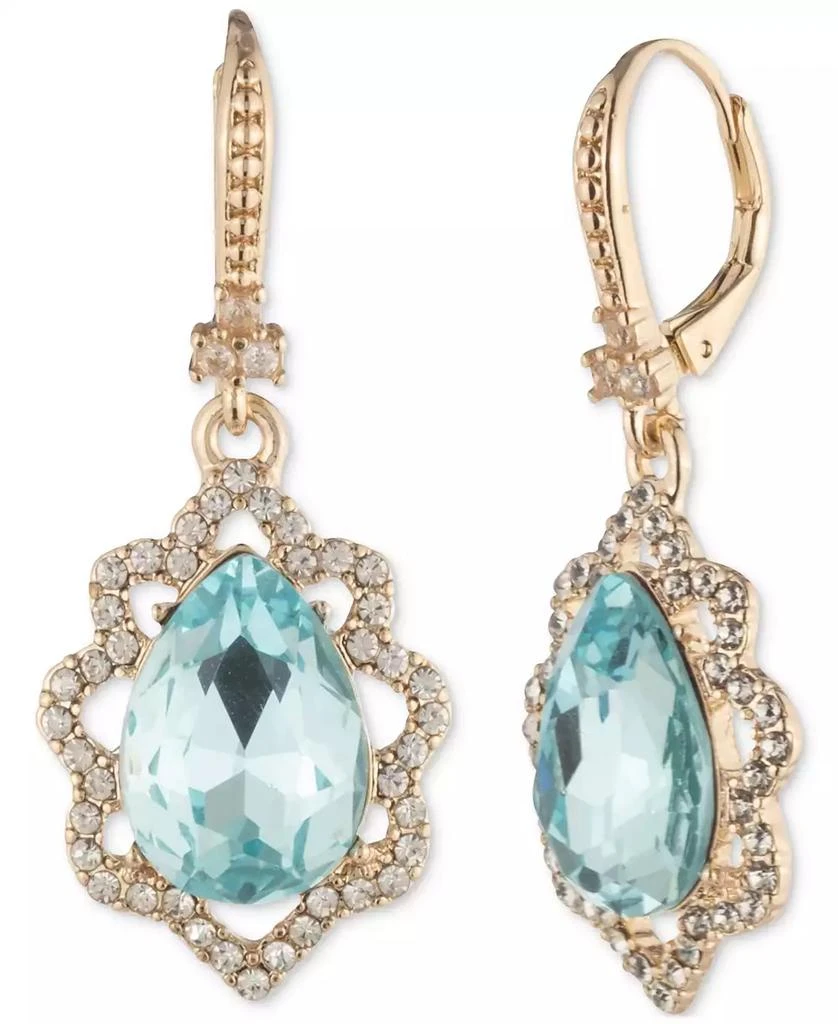 MARCHESA Gold-Tone Mixed Crystal Drop Earrings 1