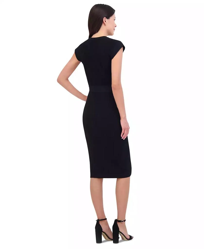 Vince Camuto Petite Round-Neck Belted Short-Sleeve  Dress 2