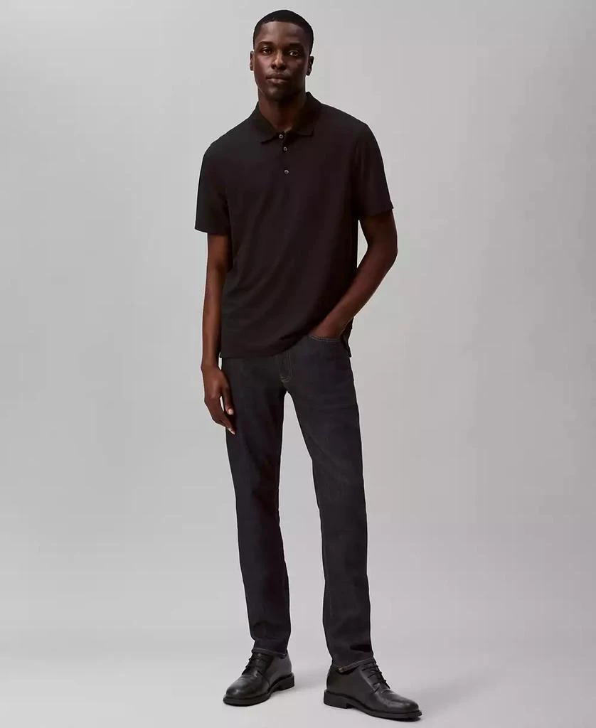 Calvin Klein Men’s Short Sleeve Stretch Jacquard Polo Shirt