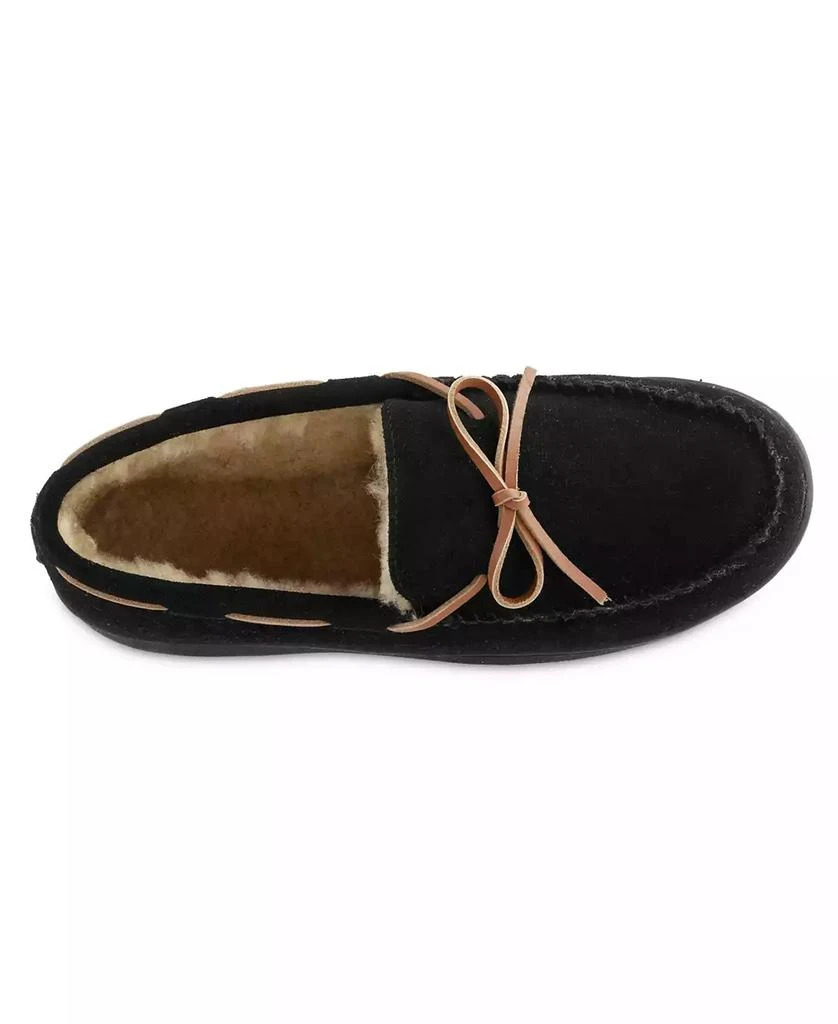 Isotoner Signature Men's Genuine Suede Moccasin Comfort Slipper with Berber lining 3