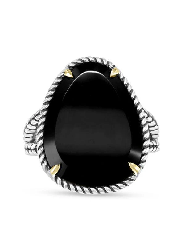 Effy ENY 18K Yellow Gold, Sterling Silver & Onyx Ring 4