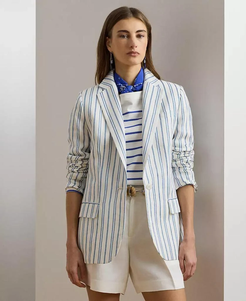 Ralph Lauren Women's Striped Linen-Blend Blazer 1