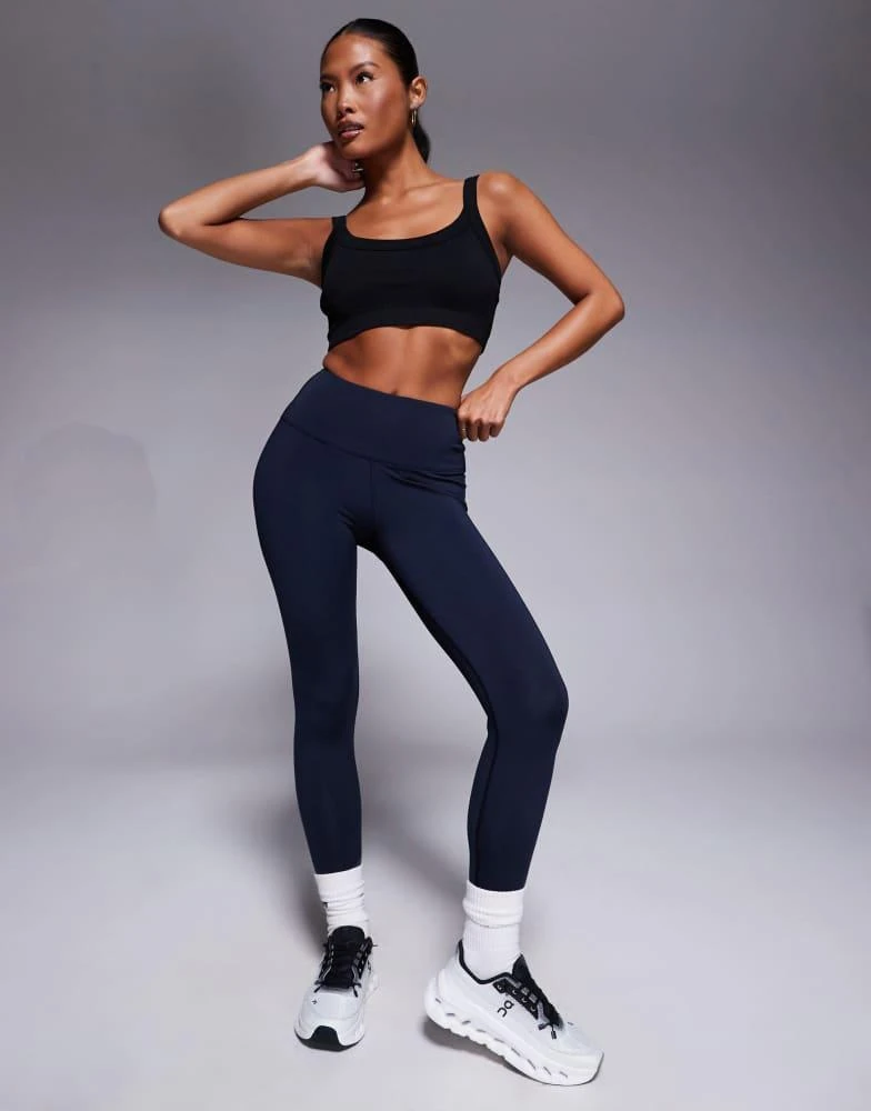 ASOS 4505 Petite Icon active bum sculpt high waist gym legging with inner pocket in deep navy 1