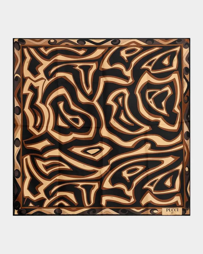 Pucci Passepartout Silk Twill Foulard Scarf