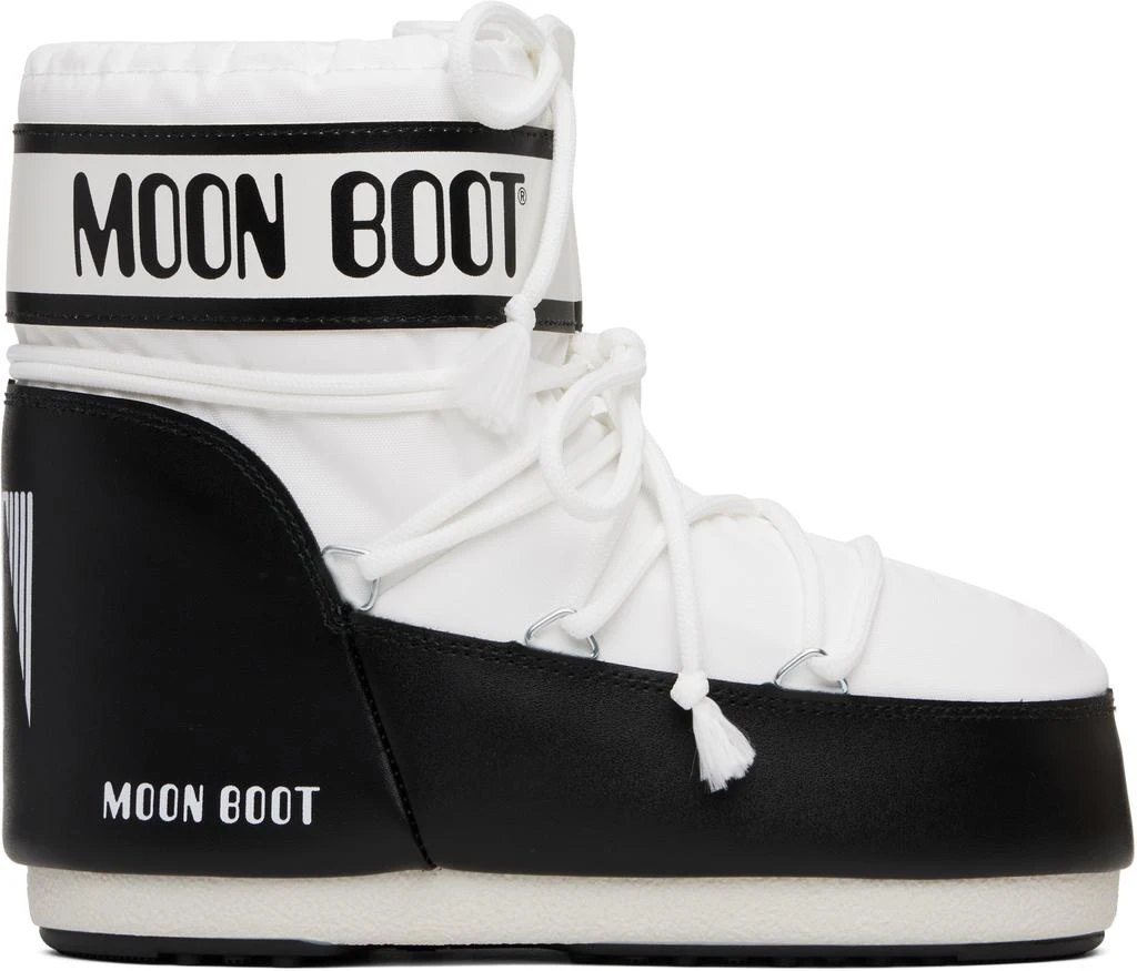 Moon Boot White & Black Icon Low Nylon Boots 1