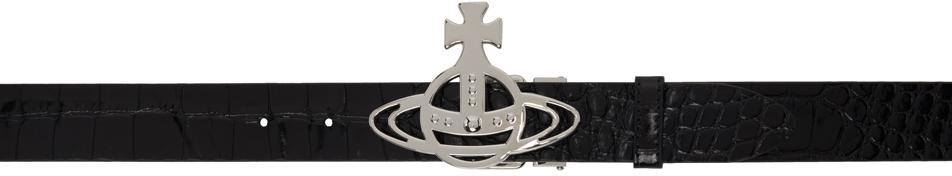 Vivienne Westwood Black Line Orb Buckle Belt