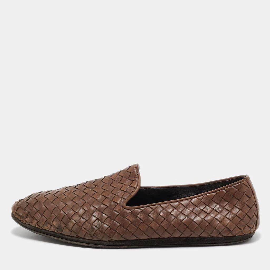 Bottega Veneta Bottega Veneta Brown Intrecciato Leather Slip On Loafers Size 43 1