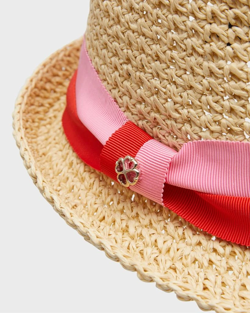 Kate Spade trilby straw fedora with bicolor band 2