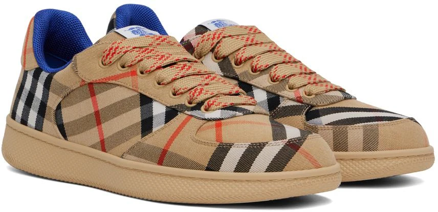 Burberry Tan Check Terrace Sneakers 4