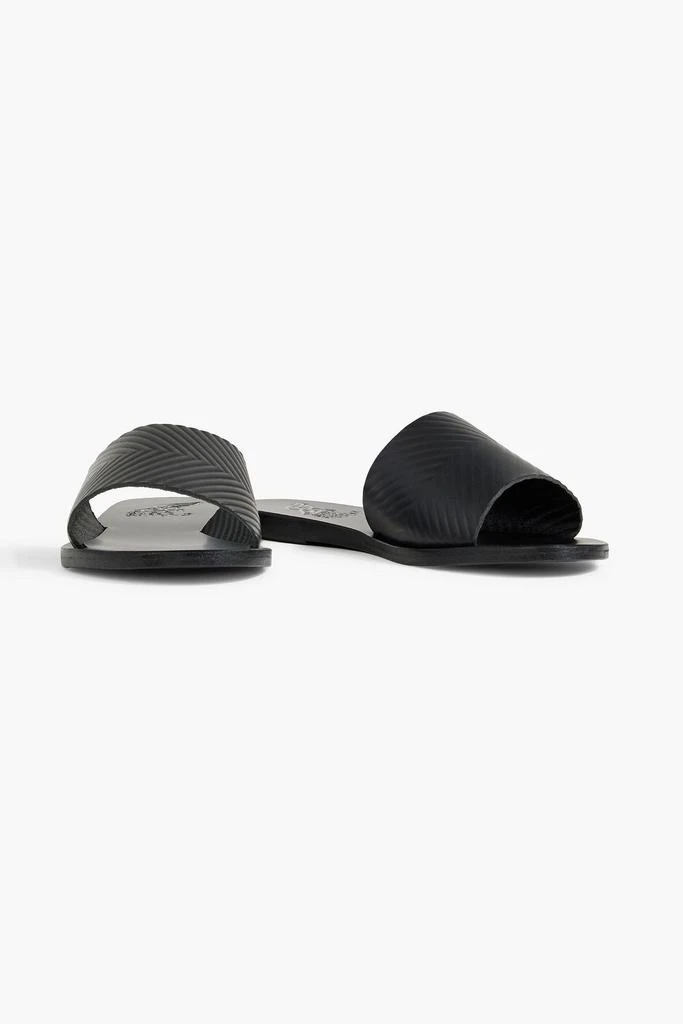 ANCIENT GREEK SANDALS Doukani embossed leather slides 2