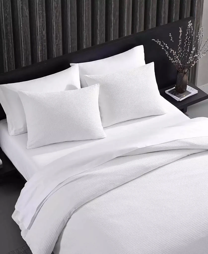 Vera Wang Waffle Pique Cotton 3 Piece Duvet Cover Set 3