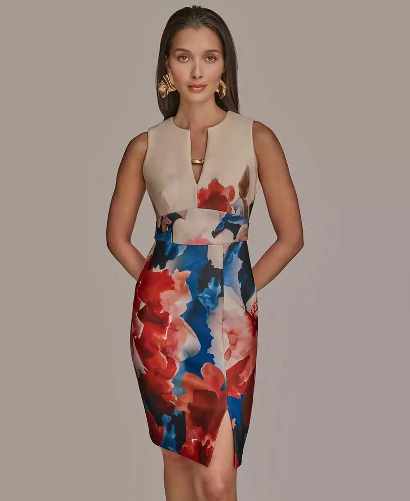 Donna Karan Petites Printed Scuba Sheath Dress