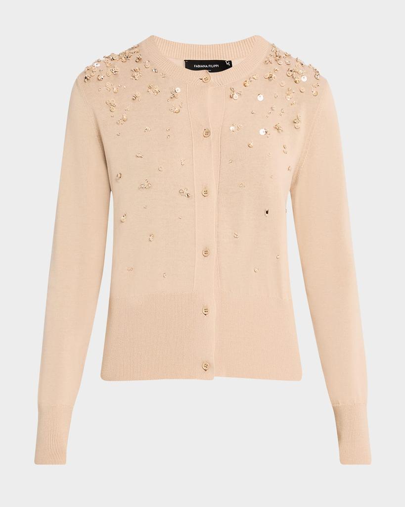 Fabiana Filippi Crewneck Sequin Degrade Cardigan