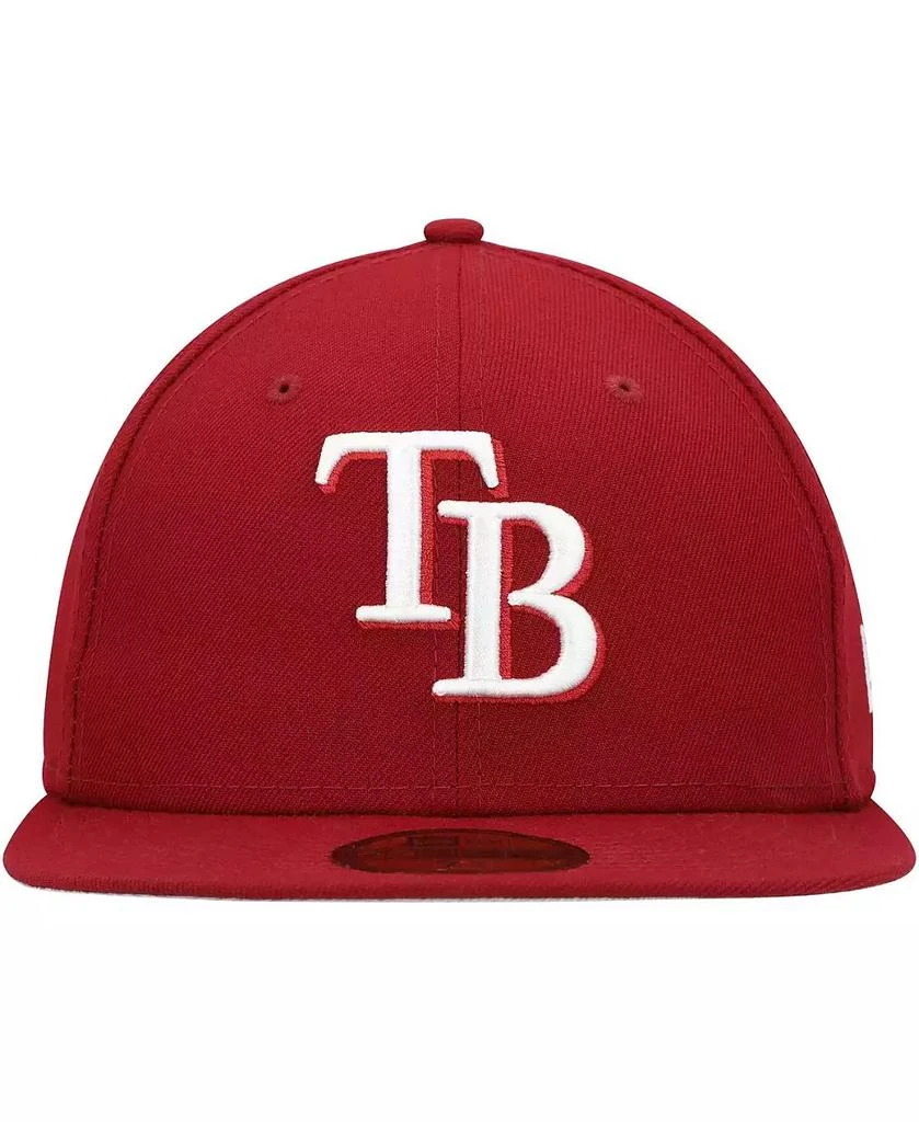 New Era Men's Cardinal Tampa Bay Rays White Logo 59FIFTY Fitted Hat 3