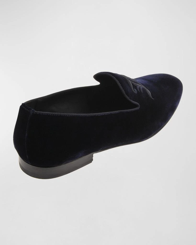 John Galliano Paris Men's Logo Velvet Loafers 3