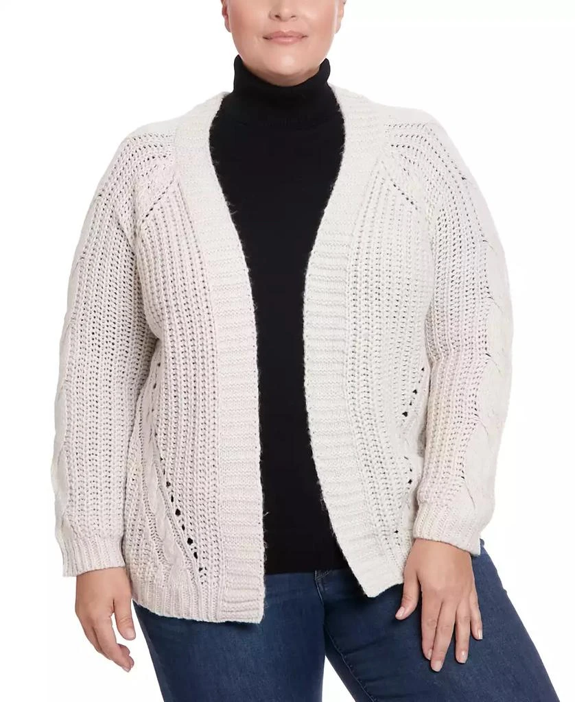 Joseph A Plus Size Cable Knit Cardigan Sweater 3