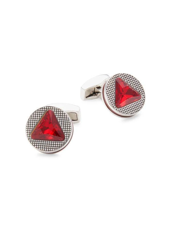 Tateossian RT Rhodium Plated & Swarovski Cufflinks 1