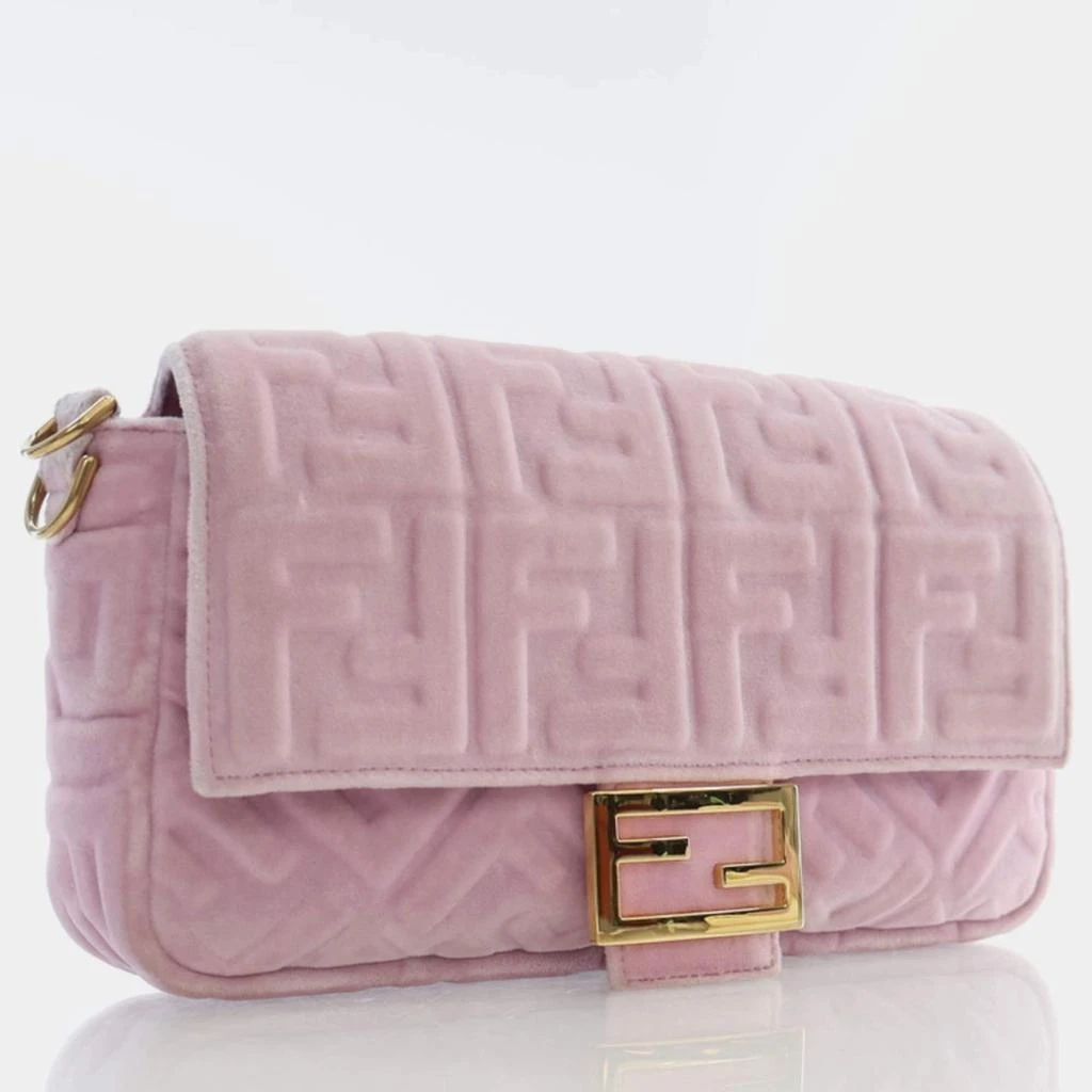 Fendi Fendi Rosa Confetti Velvet FF Embossed Baguette Shoulder Bags 3