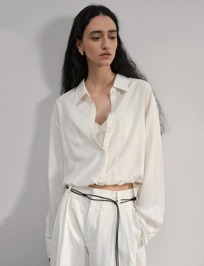 Pixie Market Crop Layered Bubble Shirt 8