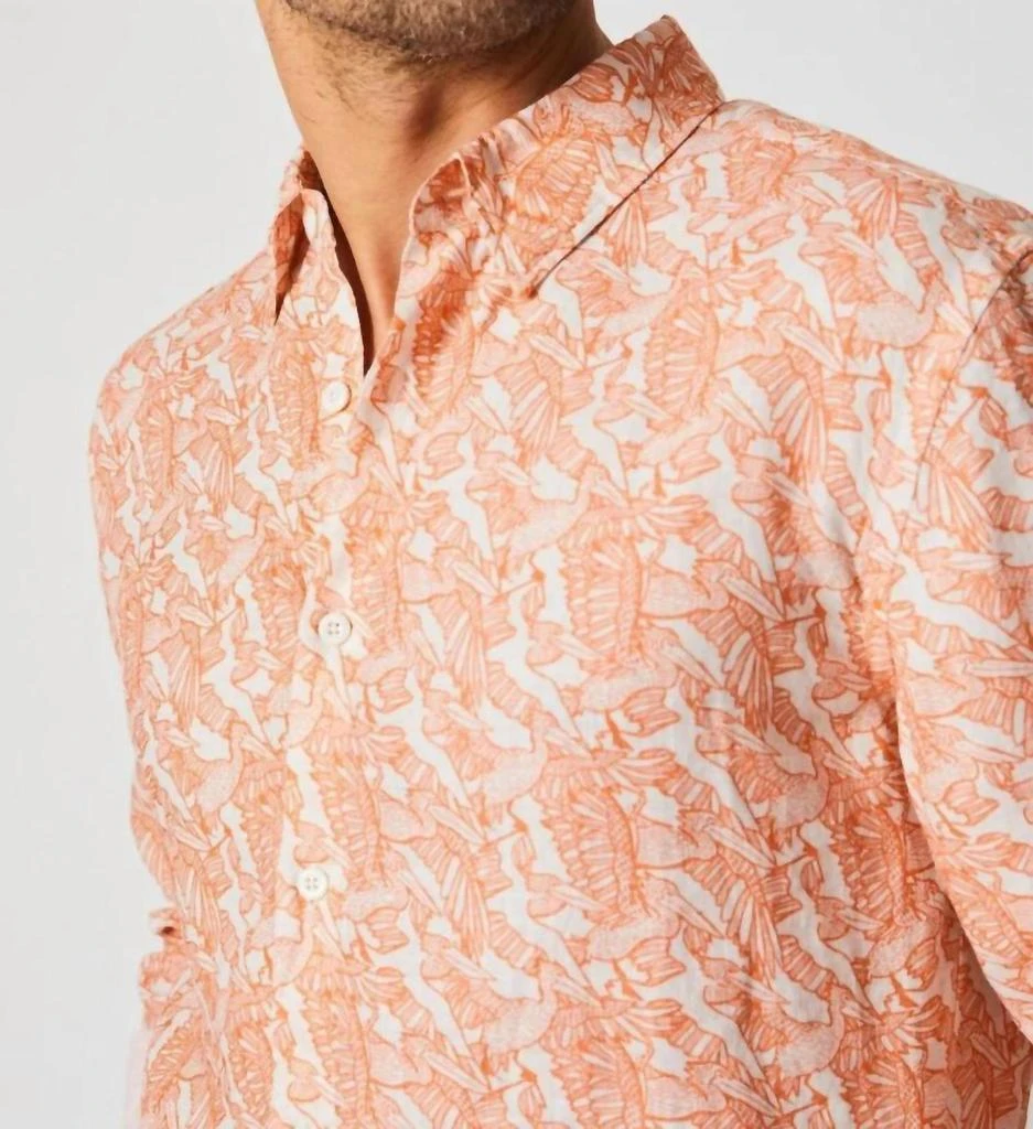 Billy Reid Men's Flock Linen Wilson Shirt In Terracotta 2
