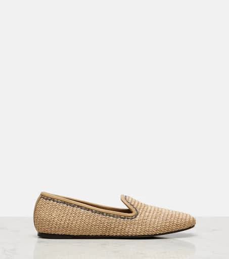 Brunello Cucinelli Monili raffia loafers 4