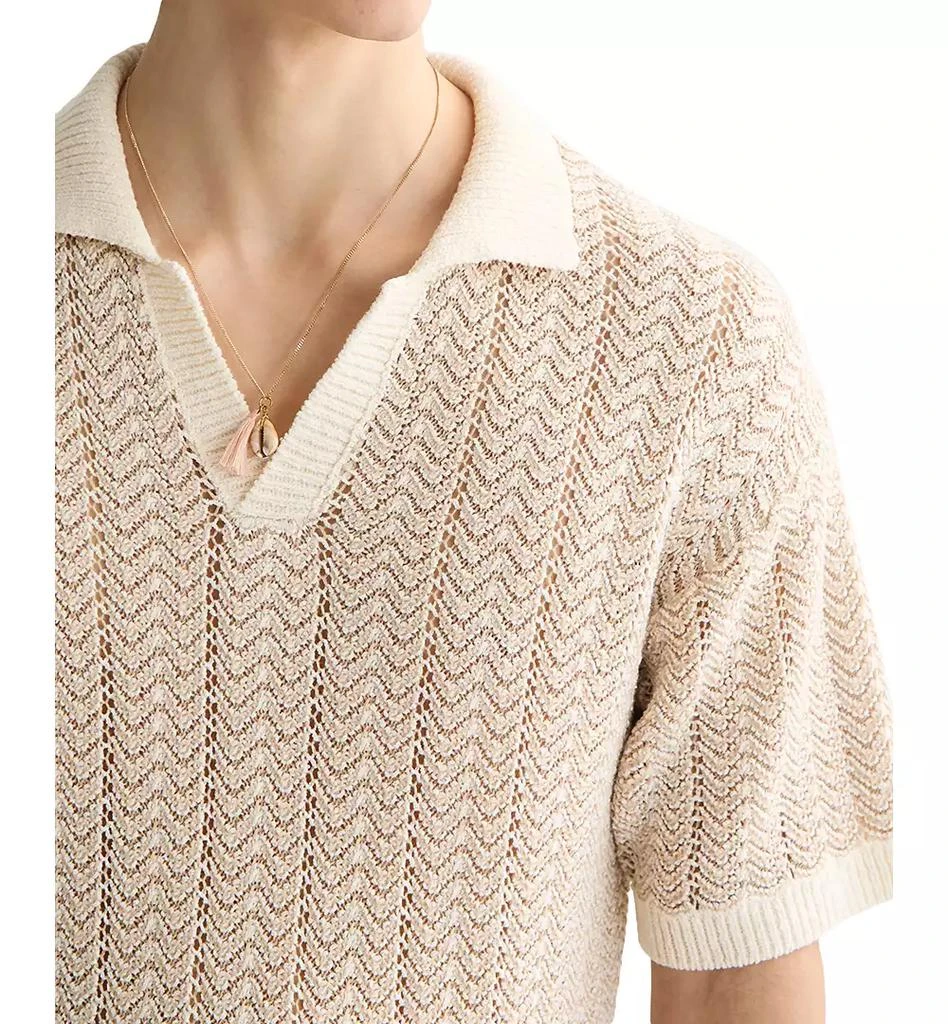 Scotch & Soda Men's Structured Knit Sweater Polo Shirt 3