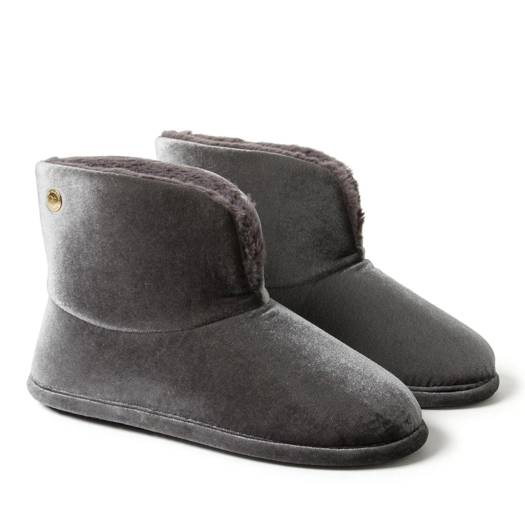 Dear Foams Women's Sara Shiny Velour Bootie Slippers 1