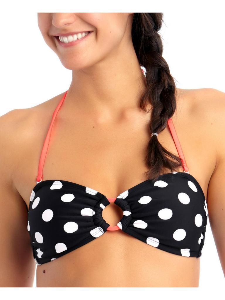 California Waves Womens PolkaDot Bandeau Bikini Swim top