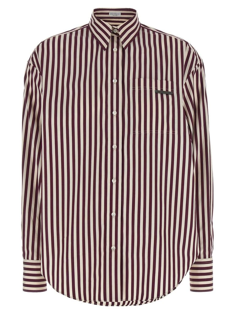 Brunello Cucinelli Brunello Cucinelli Striped Long Sleeved Shirt from Cettire